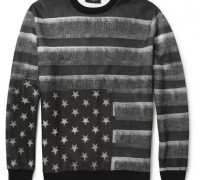 Flag-Print Fleece-Back Jersey Sweatshirt