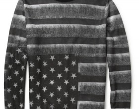 Flag-Print Fleece-Back Jersey Sweatshirt