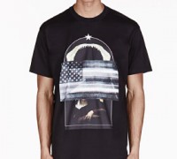 Black Oversized American Flag T-Shirt