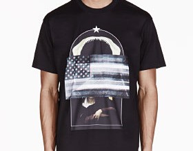 Black Oversized American Flag T-Shirt