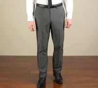 Charcoal semi-plain slim fit trouser