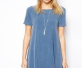 Swing T-Shirt Dress In Acid Wash