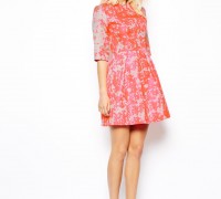 Fluro Jacquard Skater Dress
