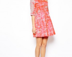 Fluro Jacquard Skater Dress